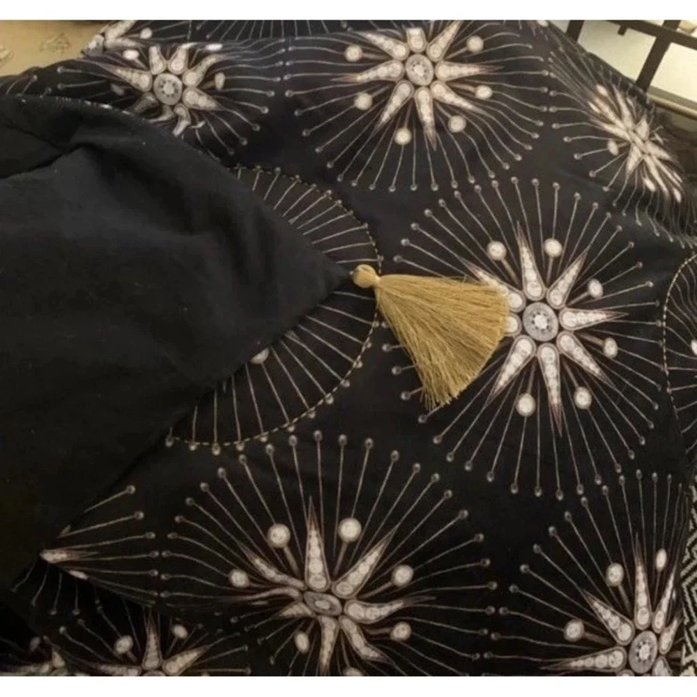 Anthropologie Catherine Martin Black Velveteen Throw